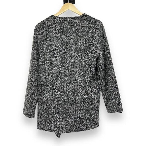 Everly Gray Marled Cross Front Button Closure Marled Coat Women's L - Picture 2 of 9
